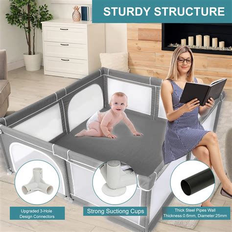 Dad-baby Baby Playpen(79x71x27inch) ,Playpen for Babies and Toddlers ...