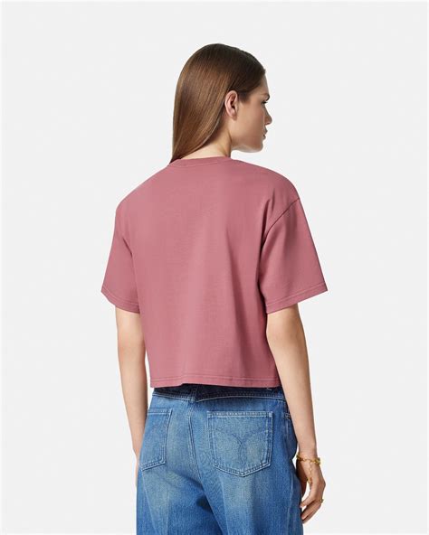 Medusa Crop T-Shirt Pink | VERSACE