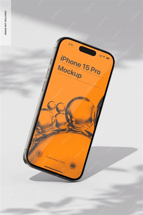 Premium PSD | Iphone 15 pro with soft overlays mockup leaned