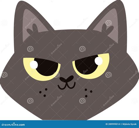 Angry Cat Face stock illustration. Illustration of kitten - 289999014