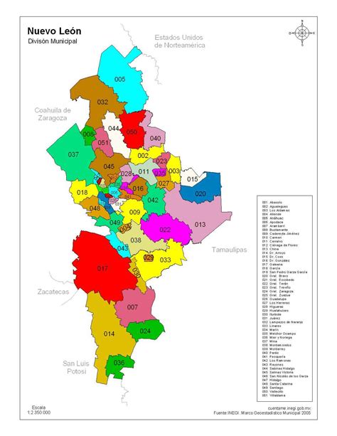 Mapa de Ríos de Nuevo León - Mapas de México para descargar - map of carr la gloria colombia nuevo león mexico