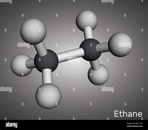 Ethane C2H6 molecule. Molecular model. 3D rendering. Illustration Stock ...
