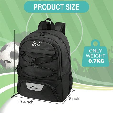WOLT WOLT Fußball Tasche, Fußball Rucksack, Basketball Rucksack mit ...