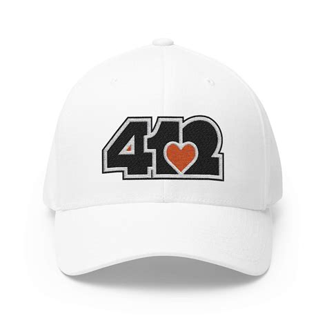 Stretch Fit Hat | Embroidered Black and Orange 412 Logo - 4OneLove2 ...