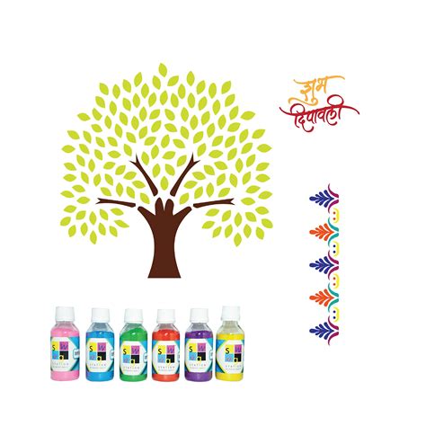 Buy Swag Station Tree Shubh Deepawali Rangoli Stencil Kit Latest ...