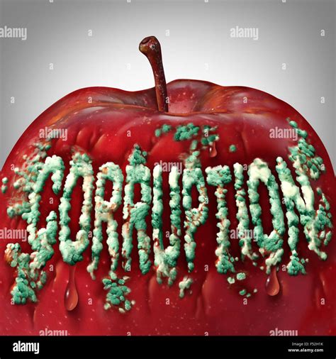 Corruption symbol and rotten to the core concept as mold or fungus ...
