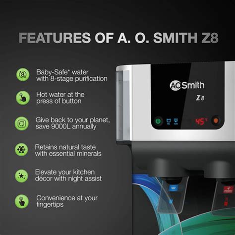 AO Smith Z8 10 L RO + Minerals Water Purifier | Hot + Normal Water ...