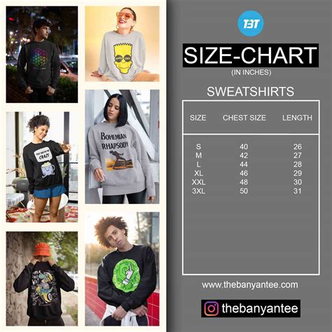The Banyan Tee Size Chart