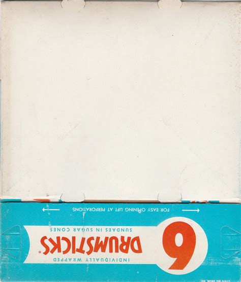 Drumsticks Ice-cream Package Big drum 1970 advertising original package ...