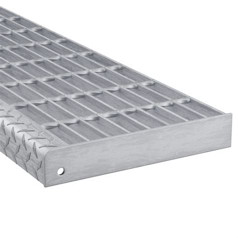 Smooth, Galvanized, Carbon Steel Stair Tread - 49N536|22188S125-TRD3 ...