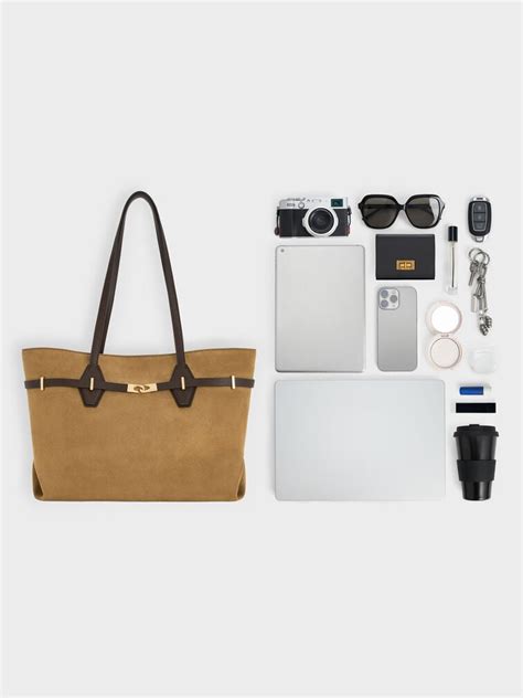 Sahara Sand Arlet Double-Handle Belted Tote Bag - Sahara Sand - CHARLES ...