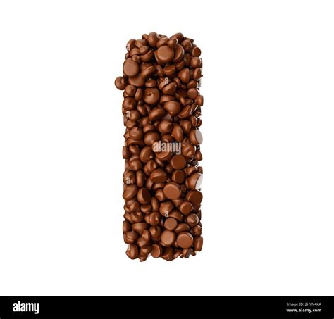 3D illustration of the Alphabet I made of chocolate chips Stock Photo - Alamy