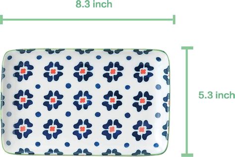 GOTOUCHI Ceramic Rectangular Appetizer Plates Set of 5, Sushi India | Ubuy