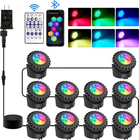 Amazon.com: T-SUN Submersible Pond Light, Bluetooth APP Control LED ...