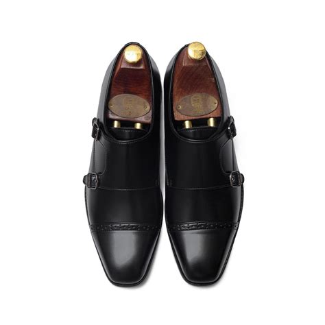 Buy Benjamin Black Square Toe Double Monk Premium Vegan Leather Shoes