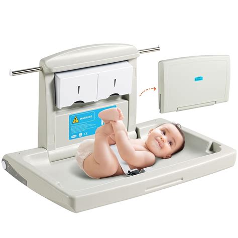 VEVOR Wall-Mounted Baby Changing Station, Horizontal Foldable Diaper ...