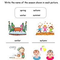 Printable Worksheet Solutions: Names of Seasons - EVS for UKG PDF Download