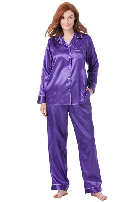 Amoureuse Women's Plus Size The Luxe Satin Pajama Set Pajamas - Walmart.com