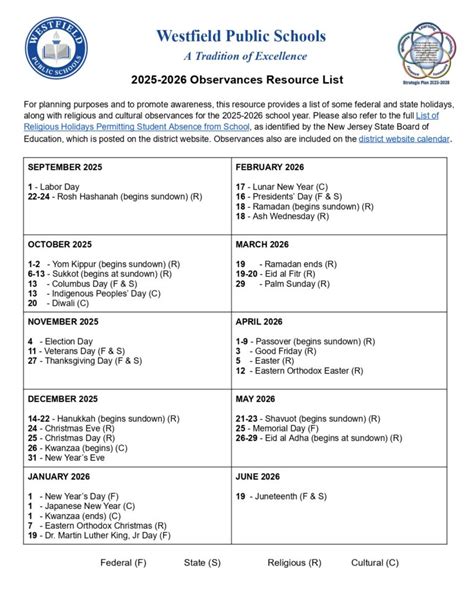 Westfield Public School Calendar 25-26 Revised [PDF] - EduCounty