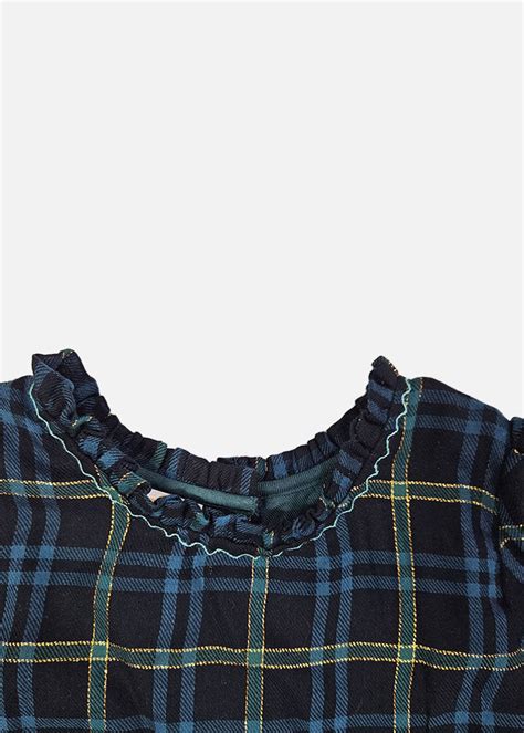 Full Sleeves Blue Checked Dress for winters – The Almirah Store