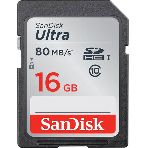 SanDisk 16GB Ultra UHS-I SDHC Memory Card SDSDUNC-016G-GN6IN B&H