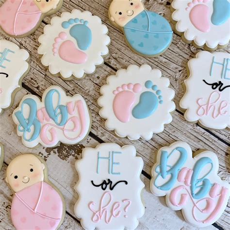 Gender Reveal Cookies | Gender Reveal Party | He or She? | Boy or Girl ...