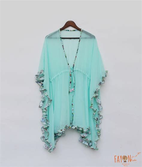 Buy Aqua Blue Georgette Sarong for Girls Online In India – FayonKids