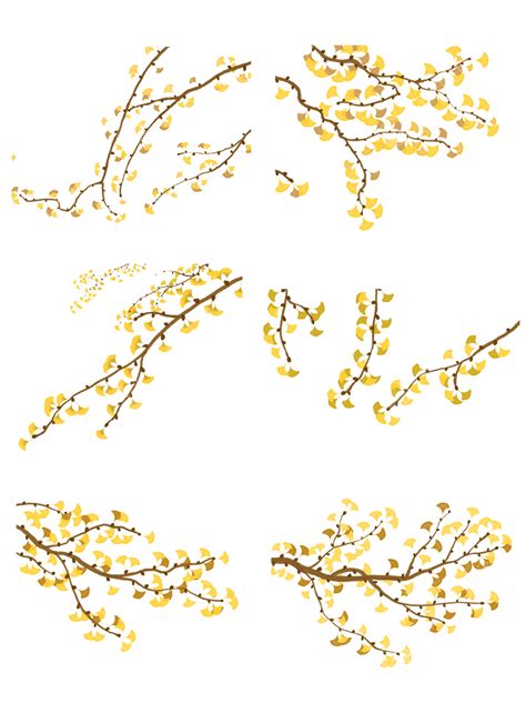 Ginkgo Biloba PNG Picture, Chinese Style Chinese Painting Boneless Realistic Technique A Few ...