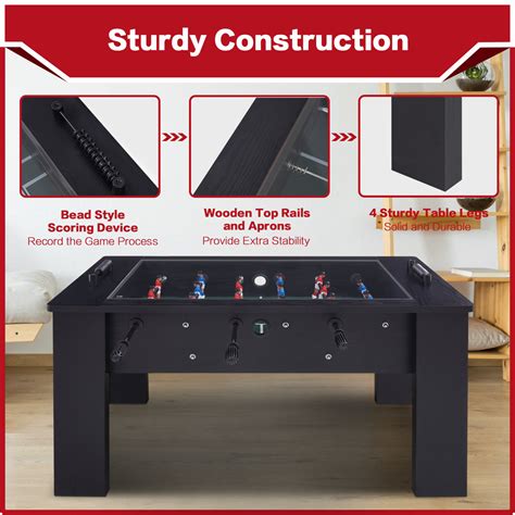 RayChee 42" Foosball Coffee Table, Soccer Game Table with Tempered ...
