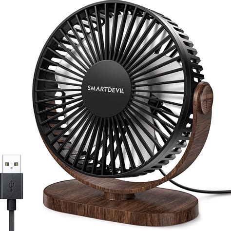 SmartDevil USB Small Desk Fan, 3 Speeds Portable Desktop Table Fan, 90 ...