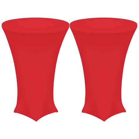 Uxcell Cocktail Tablecloth Spandex Stretch Tablecloth 2 Pcs Red 32" Dia ...
