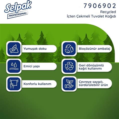 Selpak Professional Recycled İçten Çekmeli Tuvalet Kağıdı 11cm x 120 ...