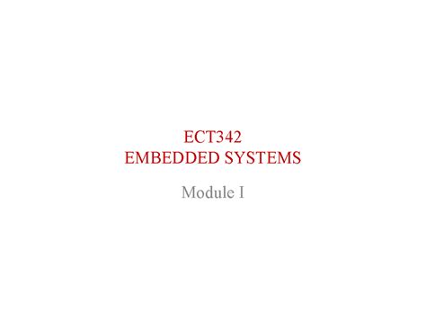 ECT342 Embedded Systems Module I Syllabus and Overview - Studocu