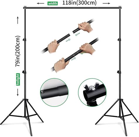 FOTOCREAT Backdrop Stand Kit 10x6.5ft Adjustable Photography India | Ubuy