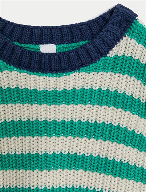 Buy Pure Cotton Striped Jumper (0-3 Yrs) at Marks & Spencer