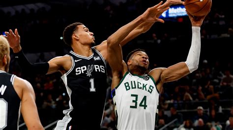 Giannis Antetokounmpo vs. Victor Wembanyama stats: Bucks, Spurs stars ...