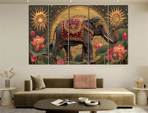 CN RETAILS Elephant 3D Effect Wall Art Canvas Painting for Home ...