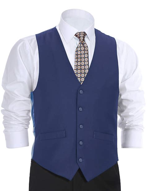 Black Casual Dress Vests For Men