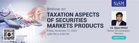 Webinar on Taxation aspects of securities markets products - National ...