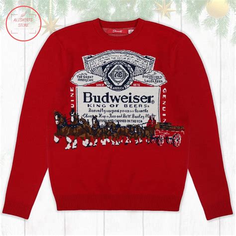 Budweiser Label Clydesdale Hitch Ugly Christmas Sweater – Varundayal Shop