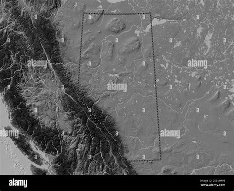 Alberta, province of Canada. Bilevel elevation map with lakes and rivers Stock Photo - Alamy