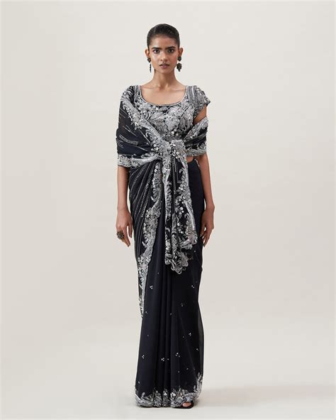 Hibiscus Border Saree Set