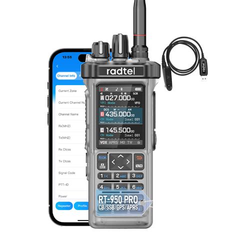 Radtel RT-950 PRO Clear Version (27Mhz TX/RX) 10W Walkie Talkie AM/FM ...