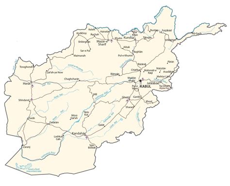 Afghanistan Map - Cities and Roads - GIS Geography