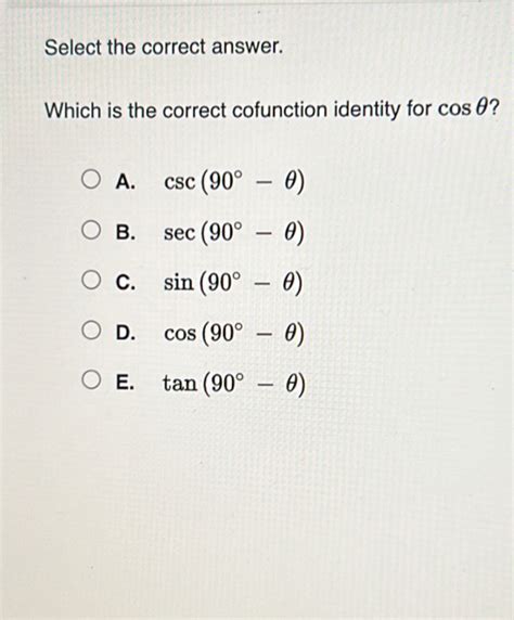 Image result for Cofunction Theorem for Cos