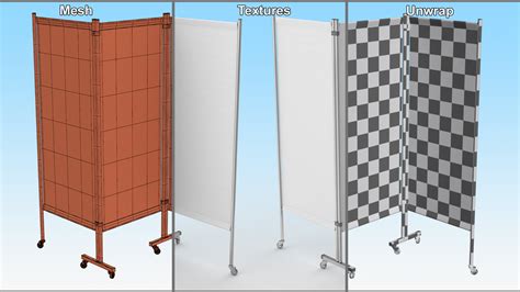 3D Mobile Folding Hospital Privacy Screen model | 3D Molier International