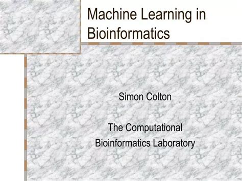 Machine Learning for Bioinformatics 的图像结果