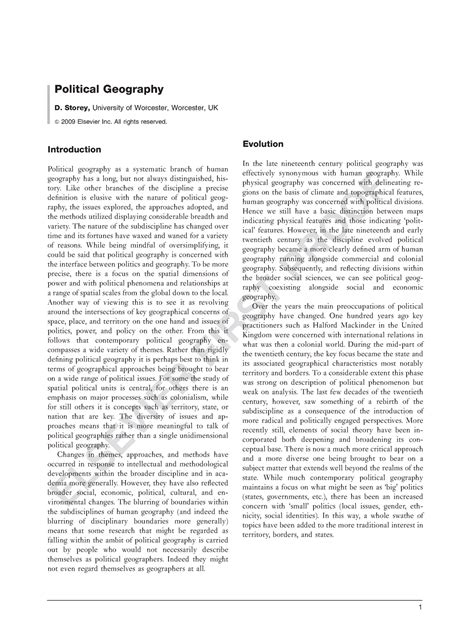 Political-Geography - easy - ELSEVIER FIRST PROOF D. Storey,University ...