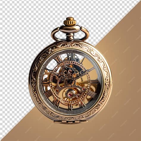Premium PSD | Vintage gold pocket watch png