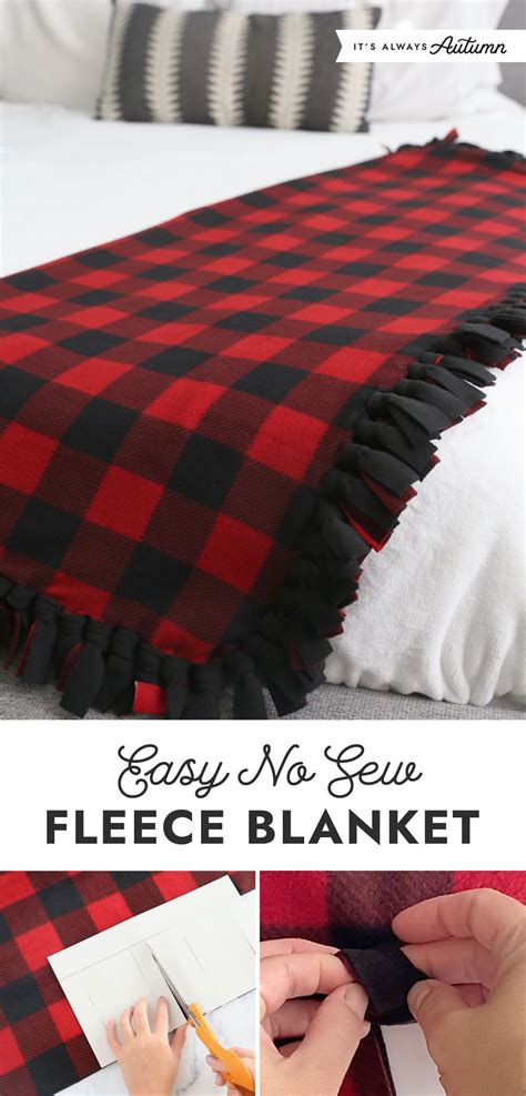No Sew Fleece Blankets {4 Easy Ways!} | Sewing fleece, No sew fleece ...